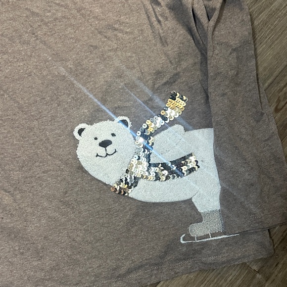 Chico's Brown Long Sleeve Top with Polar Bear Design - Picture 4 of 4